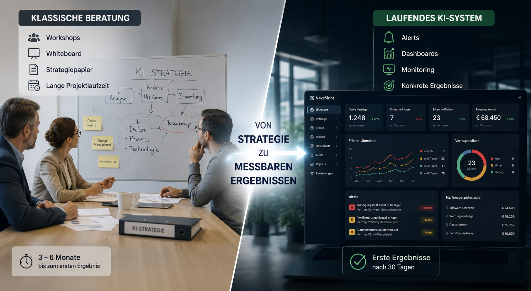 Von klassischer KI-Beratung zu messbaren Ergebnissen: Strategie vs. laufendes KI-System